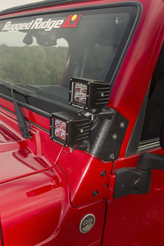 Rugged Ridge 97-06 Jeep Wrangler TJ Textured Black Dual A-Pillar Light Mount - 11232.36