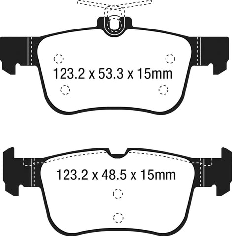 EBC 15+ Ford Edge 2.0 Turbo FWD Greenstuff Rear Brake Pads - DP23047