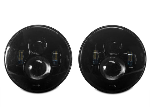 Raxiom 97-18 Jeep Wrangler TJ/JK Axial Series LED Daymaker Headlights- Black Housing (Clear Lens) - J108042