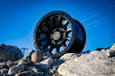 ICON Hulse 17 X 8.5 6 X 120 0mm Offset 4.75in BS Double Black - 8017859447DB