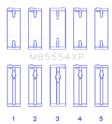 King Engine Bearings Toyota 3SGTE (Size 0.25mm) Performance Main Bearing Set - MB5554XP0.25