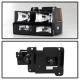 xTune Chevy Suburban 94-98 Headlights w/ Corner & Parking Lights 8pcs Black HD-JH-CCK88-AM-BK-SET - 5072221