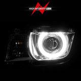 ANZO 2010-2013 Chevrolet Camaro Projector Headlights w/ Halo Chrome (CCFL) - 121311
