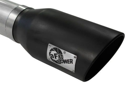 aFe MACHForce XP Exhaust 5in DPF-Back Stainless Steel Exht 2015 Ford Turbo Diesel V8 6.7L Black Tip - 49-43064-B