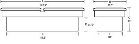 Lund 82-05 Chevy S10 (Long Bed) Ultima Dual Lid Gull Wing Crossover Tool Box - Brite - 9250