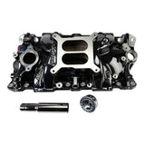 Edelbrock Chevy SB Performer EPS Manifold w/ Oil Fill Tube - Black Plasma - 2703-BP