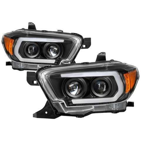 Spyder 16-18 Toyota Tacoma Projector Headlights - Seq LED Turn - Black - PRO-YD-TT16-LB-BK - 5085818