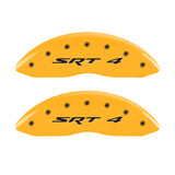 MGP Front set 2 Caliper Covers Engraved Front SRT4 Yellow finish black ch - 12002FSR4YL