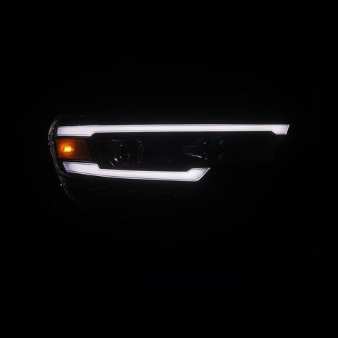 AlphaRex 25-26 Dodge Ram 1500 Luxx LED Proj Headlights -Black w/Activ Lit/ Seq Signal/Switchbk DRL - 880907