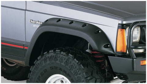 Bushwacker 84-01 Jeep Cherokee Cutout Style Flares 4pc Fits 4-Door Sport Utility Only - Black - 10911-07