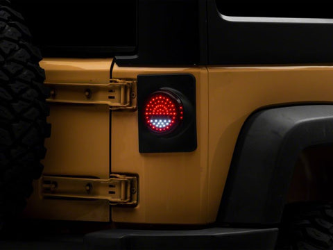 Raxiom 07-18 Jeep Wrangler JK Axial Series Halo LED Tail Lights- Blk Housing (Clear Lens) - J164240