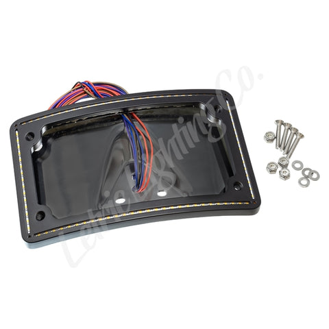 Letric Lighting 99-03 Sportster Perfect Plate Light Black Curved License Plate Frame - LLC-CPPL-B1