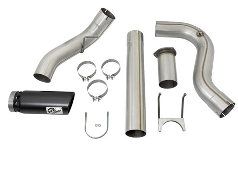 aFe Large Bore-HD 5in DPF Back 409 SS Exhaust System w/Black Tip 2017 Ford Diesel Trucks V8 6.7L(td) - 49-43090-B