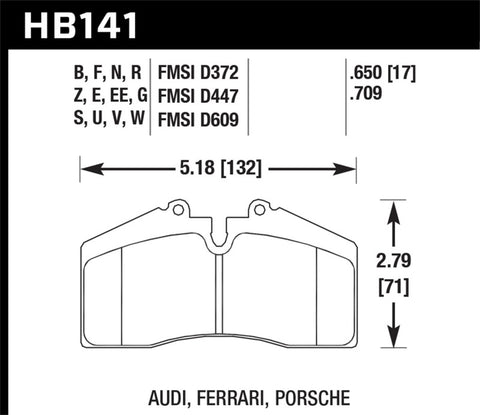 Hawk Audi/Porsche Rear AND ST-40 Performance Ceramic Street Brake Pads - HB141Z.650