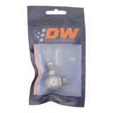 DeatschWerks 6AN ORB Male to 6AN Male Flare Low Profile 90-Degree Swivel - Anodized DW Titanium - 6-02-0415