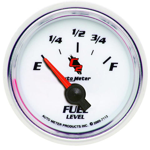 AutoMeter Gauge Fuel Level 2-1/16in. 0 Ohm(e) to 90 Ohm(f) Elec C2 - 7113