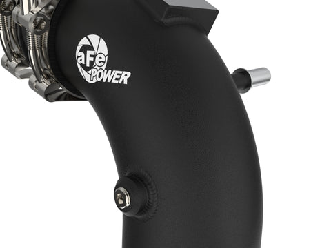aFe 21+ Ford F-150 V6-3.5L (tt) BladeRunner 3in to 3.5in Aluminum Cold Charge Pipe Black - 46-20519-B