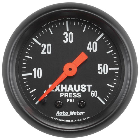 Autometer Z Series 52mm 0-60 PSI Mechanical Exhaust Gas Pressure Gauge - 2611