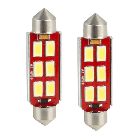 Oracle 44MM 6 LED 3-Chip Festoon Bulbs (Pair) - Cool White - 5207-001