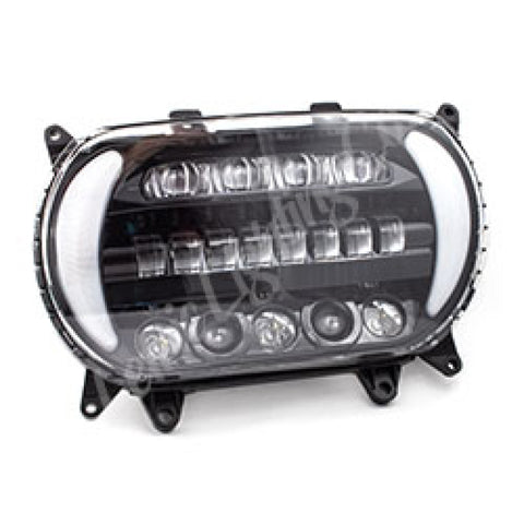 Letric Lighting 2015+ Early Road Glide LED Black/Chrome Headlight with Turn Signals - LLC-5LRA-TS
