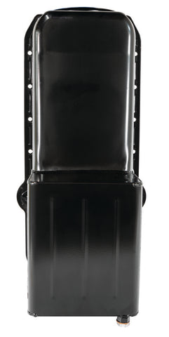 Moroso 80-85 Chevrolet SBC (w/Passenger Side Dipstick) Wet Sump 7qt 9.5in Steel Oil Pan - Black - 20165