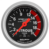 Autometer Sport-Comp 52mm 0-2000 PSI Mechanical Nitrous Pressure Gauge - 3328