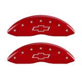 MGP Front set 2 Caliper Covers Engraved Front Bowtie Red finish silver ch - 14207FBOWRD