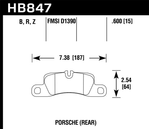 Hawk 11-17 Porsche Cayenne HPS 5.0 Rear Brake Pads - HB847B.600