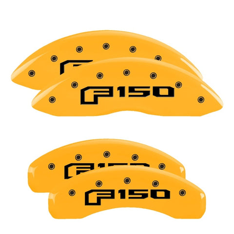 MGP 4 Caliper Covers Engraved F & R Oval Logo/Ford Yellow Finish Black Char 2018 Ford Expedition - 10239SF16YL