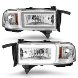 ANZO 94-02 Dodge RAM Crystal Headlight - w/ Light Bar Chrome Housing - 111555