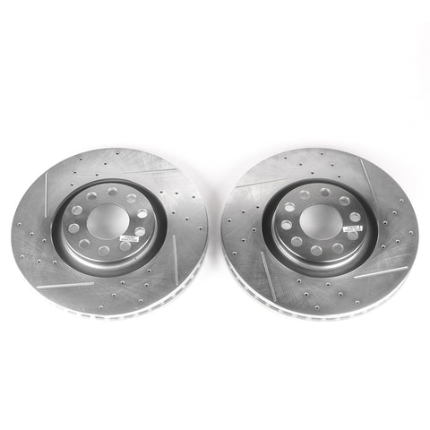 Power Stop 06-09 Audi A4 Front Evolution Drilled & Slotted Rotors - Pair - EBR637XPR