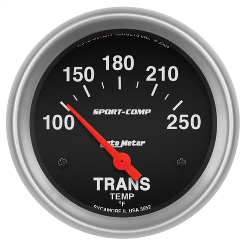 Autometer Sport-Comp 2-5/8in 100-250 Degrees (F) Electric Transmission Temp Gauge - 3552