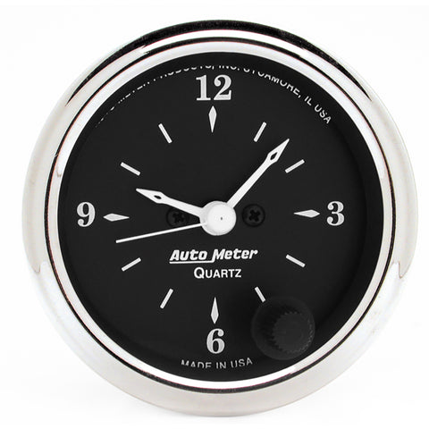 Autometer 52.4mm Clock Quartz Movement w/ Second Hand Gauge - 1785