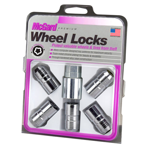 McGard Wheel Lock Nut Set - 5pk. (Cone Seat) M14X1.5 / 22mm Hex / 1.639in OAL - Chrome - 24515