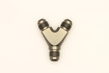 DeatschWerks 6AN Male Flare + 6AN Male Flare to 6AN Male Flare Y Block Fitting - 6-02-0701