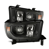 AlphaRex 07-13 Toyota Tundra / 08-17 Sequoia LUXX LED Proj HL Alpha-Blk w/Actv Light Seq. Sig + DRL - 880825