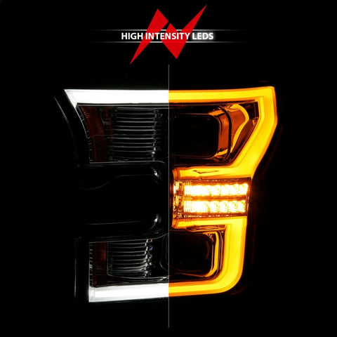 ANZO 15-17 Ford F-150 Chrome LED Projector Plank Style DRL w/Initiation Light Halogen Models - 111605