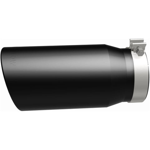 MagnaFlow Tip Stainless Black Coated Single Wall Round Single Outlet 6in Dia 5in Inlet 13in L - 35239