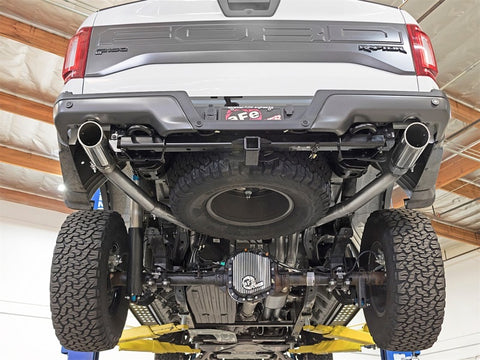 aFe MACHForce XP Exhaust Cat-Back SS-409 2017 Ford F-150 Raptor V6-3.5L (tt) w/ Polished Tips - 49-43045-P