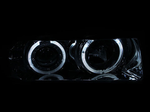 ANZO 1992-1998 BMW 3 Series E36 Projector Headlights w/ Halo Chrome G2 1 pc - 121326