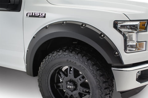 Bushwacker 15-17 Ford F-150 Styleside Pocket Style Flares 4pc 67.1/78.9/97.6in Bed - Black - 20935-02