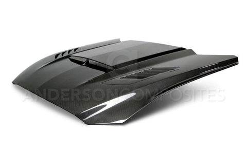 Anderson Composites 15-17 Ford Mustang (Excl. GT350/GT350R) Ram Air Double Sided Hood - AC-HD15FDMU-AB-DS