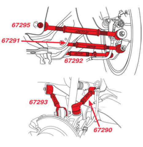 SPC Performance Honda/Acura Rear Adjustable Arms (Set of 5) - 67289