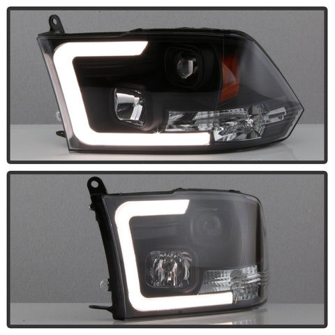 Spyder 09-16 Dodge Ram 1500 Version 2 Headlights Light Bar DRL Black PRO-YD-DR09V2-LBDRL-BK - 5084811