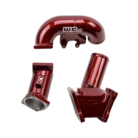 Wehrli 2007.5-2010 LMM Duramax High Flow 3in Y-Bridge Kit- WCFab Red - WCF100164-RED