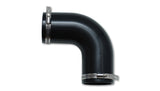 Vibrant Non Reinforced 90 deg Silicone Elbow 3.5in I.D. x 5in tall BLACK incl 2 SS Worm Gear Clamps - 12721