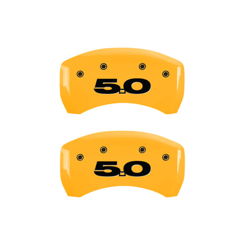 MGP Rear set 2 Caliper Covers Engraved Rear S197/Bar & Pony Black finish silver ch - 10010RMB1BK