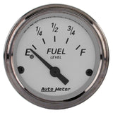 AutoMeter Gauge Fuel Level 2-1/16in. 240 Ohm(e) to 33 Ohm(f) Elec American Platinum - 1906