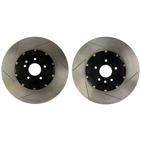 StopTech 07-08 Audi RS4 AeroRotor 2pc Slotted and Zinc Plated Front Rotor (Pair) - 81.113.9931