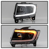 Spyder 11-13 Jeep Grand Cherokee - Light Bar Proj Headlights - Halo Model - Blk - PRO-YD-JGC11-LB-BK - 5085795